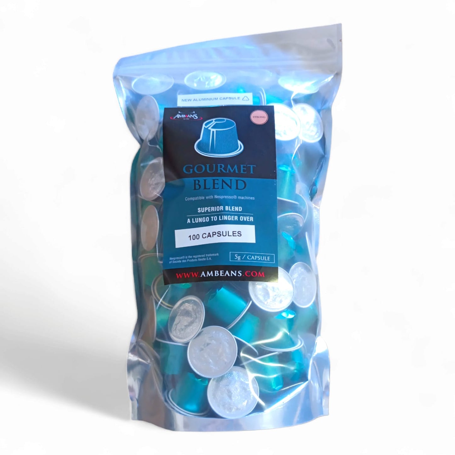 AMBEANS Gourmet Blend Aluminium Capsules 100's - Nespresso Compatible