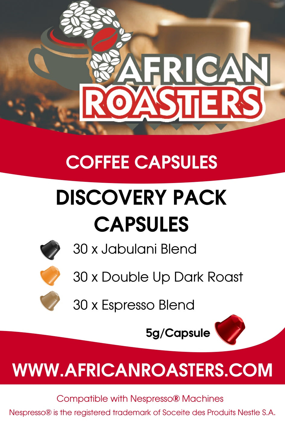 African Roasters Discovery Pack Capsules 90's - Nespresso Compatible