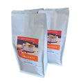 Five coffee bags from African Roasters on a white background