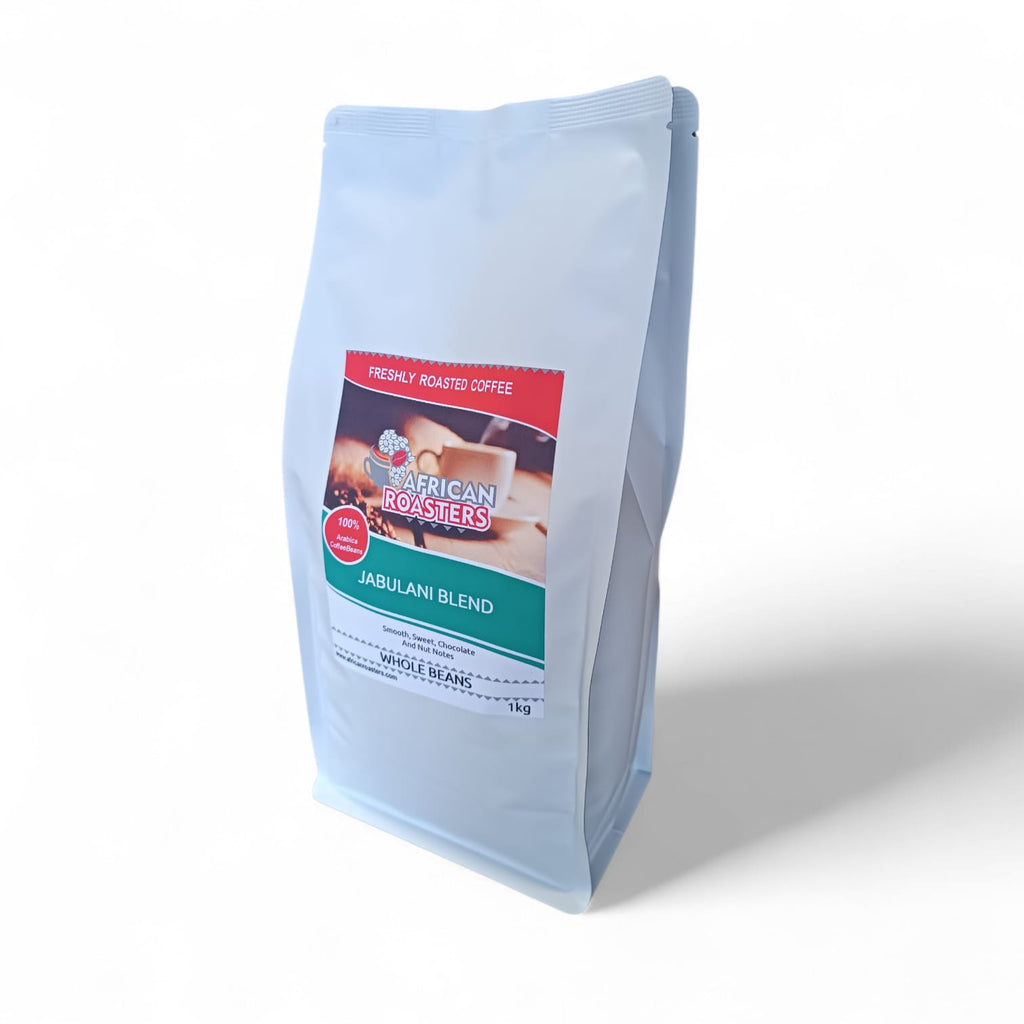 Coffee bag with 'African Roasters' branding on a white background