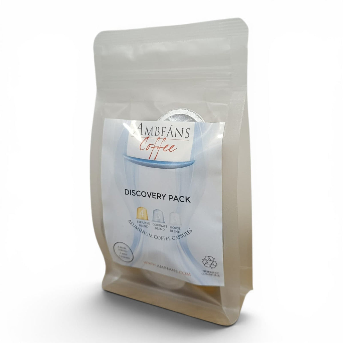 Ambeans Coffee discovery pack on a white background