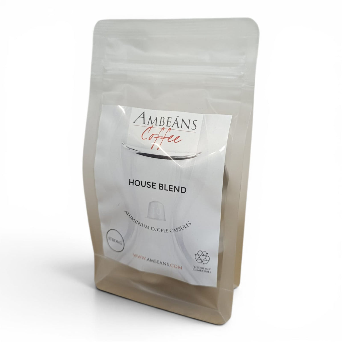 Ambeans Coffee house blend package on a white background