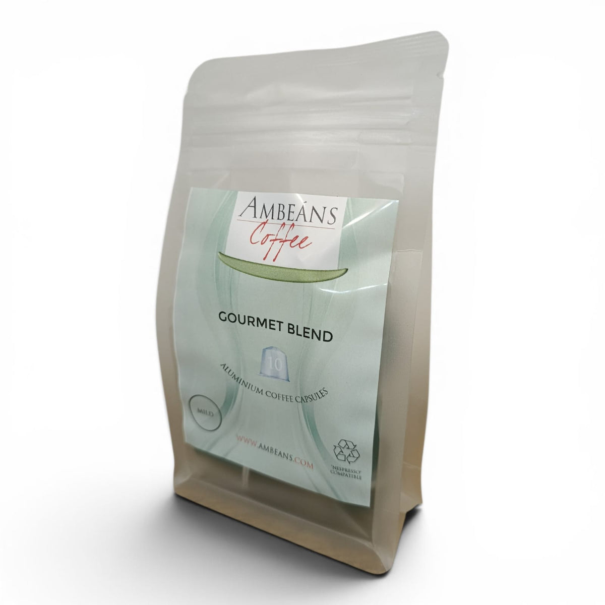 Ambeans Coffee Gourmet Blend package on a white background